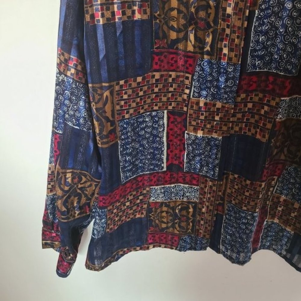 Yves St. Clair 2 Vintage Blouse 18W Striped Button - Picture 8 of 11